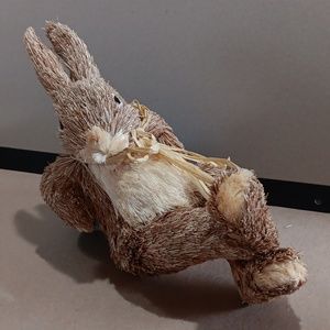 Straw Bunny with Egg